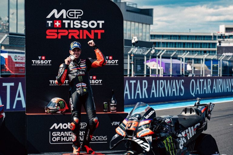 MotoGP: Bezzecchi rettet Podium in Balaton Park, Aprilia kämpft mit Grip